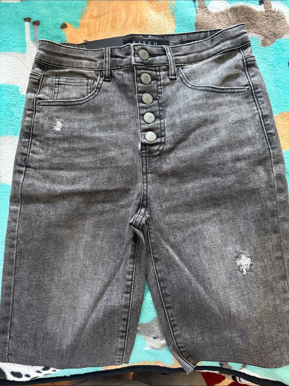 Risen button fly Bermuda shorts